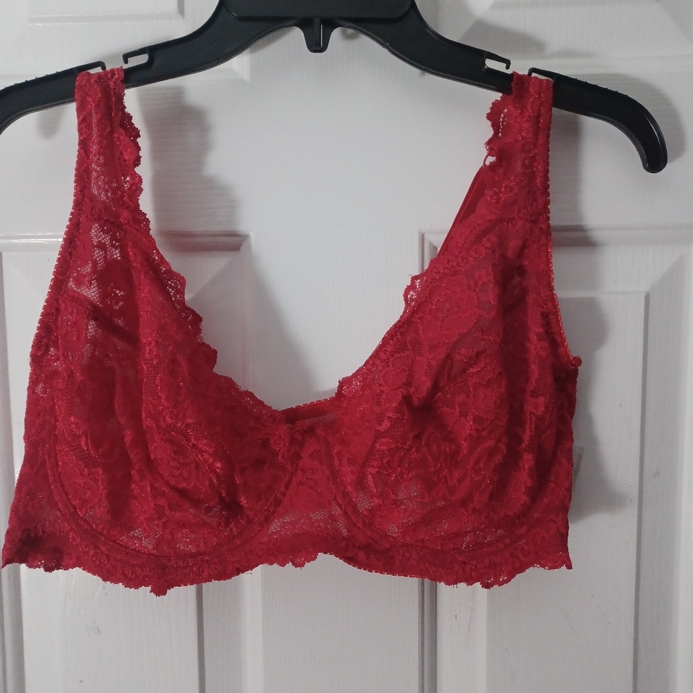 Body Form Red Lace Underwire Bra Sz 40D $10/4.99 SHIPPING